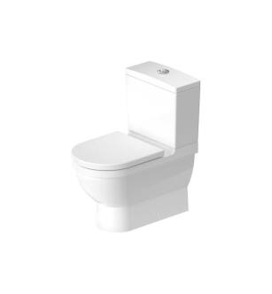 Duravit 0128092092 Starck 3 Dual Flush Two-Piece Floor Mounted Close Coupled Elongated Toilet in White Hygiene Glaze