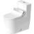 Duravit 2173512085 ME by Starck 28 3/4" Single Flush One-Piece Floor Mounted Rimless Elongated Toilet in White Hygiene Glaze