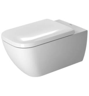 Duravit 2550092092 Happy D.2 Dual Flush One-Piece Wall Mounted Rimless Elongated Toilet in White Hygiene Glaze