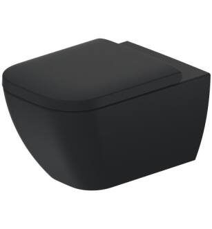 Duravit 2222098992 Happy D.2 Dual Flush One-Piece Wall Mounted Washdown Rimless Elongated Toilet in Anthracite