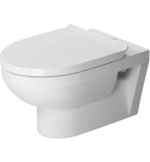 Duravit 2562092092 DuraStyle Dual Flush One-Piece Wall Mounted Basic Rimless Elongated Toilet in White Hygiene Glaze