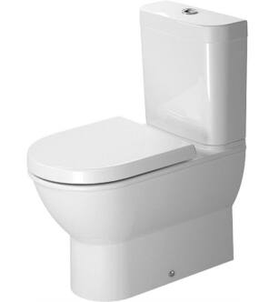 Duravit 2138092092 Darling New Dual Flush Two-Piece Close Coupled Floor Mounted Elongated Toilet in White Hygiene Glaze