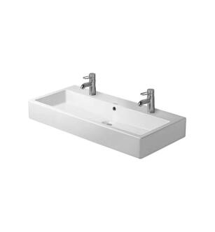 Duravit 0454100024 Vero 39 3/8" Wall Mount Bathroom Sink with Overflow and Tap Platform in White / Glazed Underside