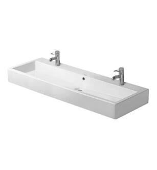 Duravit 04541200261Vero 47 1/4" Wall Mount Bathroom Sink with Overflow and Tap Platform in White with WonderGliss / Ground