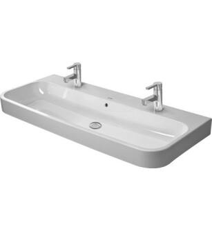 Duravit 2318120024 Happy D.2 47 1/4" Wall Mount Bathroom Sink with Overflow and Tap Platform in White / Glazed Undersidecloned