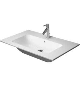 Duravit 23368300001 ME by Starck 32 5/8" Wall Mount Bathroom Sink with Overflow and Tap Platform in White with WonderGliss