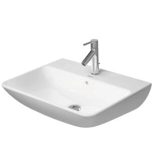 Duravit 23356000001 ME by Starck 23 5/8" Wall Mount Bathroom Sink with Overflow and Tap Platform in White with WonderGliss / Glazed Underside