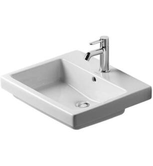 Duravit 0315550030 Vero 21 5/8" Drop In Vanity Bathroom Sink with Overflow and Tap Platform in White