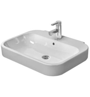 Duravit 2316600030 Happy D.2 23 5/8" Wall Mount Bathroom Sink with Overflow and Tap Platform in White / Glazed Undersidecloned