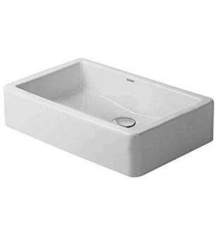Duravit 04556000001 Vero 23 5/8" Vessel Bathroom Sink without Overflow and Tap Platform in White with WonderGliss / Ground