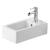 Duravit 07022500001 Vero 9 3/4" Wall Mount Bathroom Sink with Overflow and Tap Platform in White with WonderGliss / Glazed Underside
