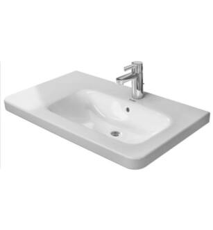 Duravit 2326800030 DuraStyle 31 1/2" Drop In Vanity Bathroom Sink on Right Side with Overflow in White / Glazed Underside