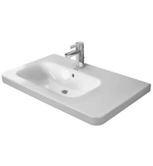 Duravit 2325800030 DuraStyle 31 1/2" Drop In Vanity Bathroom Sink on Left Side with Overflow in White / Glazed Underside