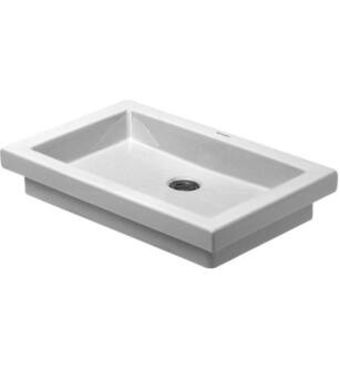Duravit 03175800001 2nd Floor 22 3/4" Drop In Bathroom Sink without Overflow and Tap Platform in White with WonderGliss / Ground