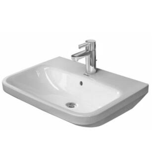 Duravit 2319600030 DuraStyle 23 5/8" Wall Mount/Pedestal Bathroom Sink with Overflow and Tap Platform in White / Glazed Underside