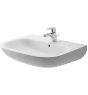 Duravit 23106500302 D-Code 25 1/2" Wall Mount Bathroom Sink with Overflow and Tap Platform in White / Glazed Underside