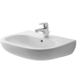 Duravit 23105500302 D-Code 21 5/8" Wall Mount Bathroom Sink with Overflow and Tap Platform in White / Glazed Underside