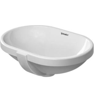 Duravit 03364300001 Foster 18 1/8" Undermount Bathroom Sink with Overflow in White with WonderGliss