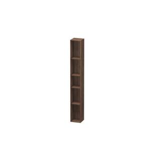 Duravit LC120602121 L-Cube 7 1/8" Wall Mount Vertical Shelf Element with Five Compartments in Walnut Dark