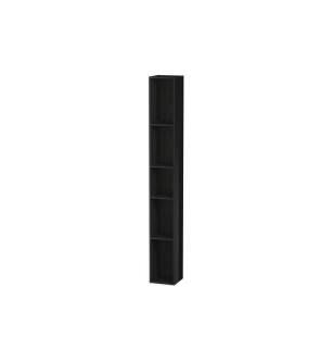 Duravit LC120604040 L-Cube 7 1/8" Wall Mount Vertical Shelf Element with Five Compartments in Black High Gloss
