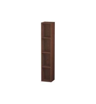 Duravit LC120501313 L-Cube 7 1/8" Wall Mount Vertical Shelf Element with Four Compartments in American Walnut
