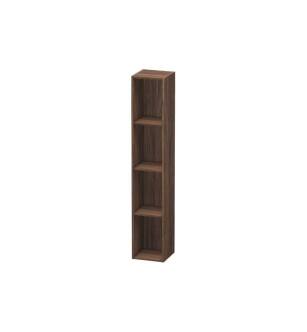 Duravit LC120502121 L-Cube 7 1/8" Wall Mount Vertical Shelf Element with Four Compartments in Walnut Dark