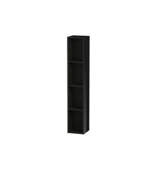 Duravit LC120504040 L-Cube 7 1/8" Wall Mount Vertical Shelf Element with Four Compartments in Black High Gloss