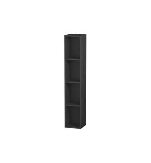 Duravit LC120504949 L-Cube 7 1/8" Wall Mount Vertical Shelf Element with Four Compartments in Graphite Matte