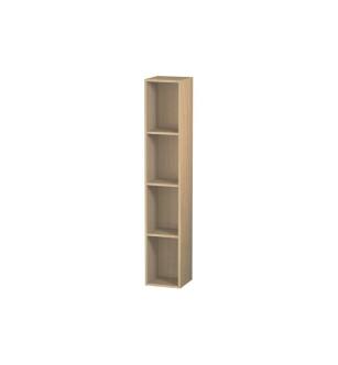 Duravit LC120507171 L-Cube 7 1/8" Wall Mount Vertical Shelf Element with Four Compartments in Mediterranean Oak