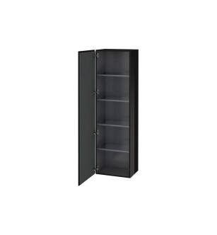 Duravit LC1181L4040 L Cube 19 5/8" Wall Mount Tall Linen Cabinet with Four Glass Shelves in Black High Gloss