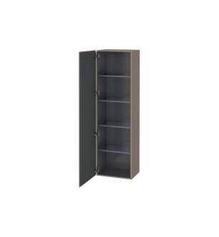 Duravit LC1181L4343 L Cube 19 5/8" Wall Mount Tall Linen Cabinet with Four Glass Shelves in Basalt Matte