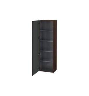 Duravit LC1181L6969 L Cube 19 5/8" Wall Mount Tall Linen Cabinet with Four Glass Shelves in Walnut Brushed