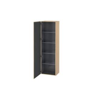 Duravit LC1181L7171 L Cube 19 5/8" Wall Mount Tall Linen Cabinet with Four Glass Shelves in Mediterranean Oak