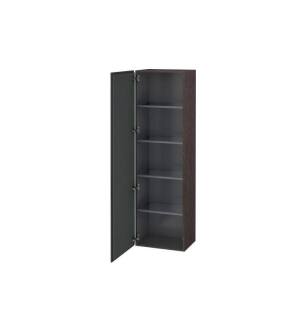 Duravit LC1181L7272 L Cube 19 5/8" Wall Mount Tall Linen Cabinet with Four Glass Shelves in Dark Brushed Oak