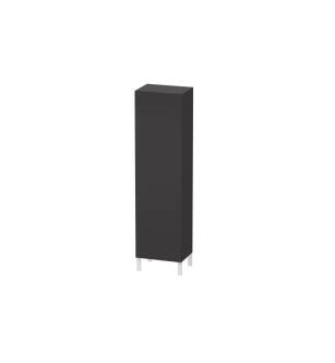 Duravit LC1181L8080 L Cube 19 5/8" Wall Mount Tall Linen Cabinet with Four Glass Shelves in Graphite Super Matte
