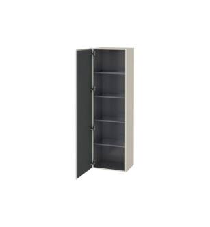 Duravit LC1181L9191 L Cube 19 5/8" Wall Mount Tall Linen Cabinet with Four Glass Shelves in Taupe