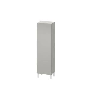 Duravit LC1181R0707 L Cube 19 5/8" Wall Mount Tall Linen Cabinet with Four Glass Shelves in Concrete Gray Matte
