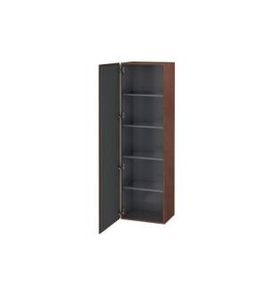 Duravit LC1181R1313 L Cube 19 5/8" Wall Mount Tall Linen Cabinet with Four Glass Shelves in American Walnut