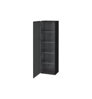 Duravit LC1181R1616 L Cube 19 5/8" Wall Mount Tall Linen Cabinet with Four Glass Shelves in Black Oak