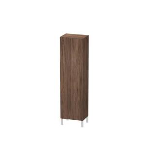 Duravit LC1181R2121 L Cube 19 5/8" Wall Mount Tall Linen Cabinet with Four Glass Shelves in Walnut Dark