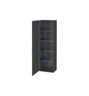 Duravit LC1181R4949 L Cube 19 5/8" Wall Mount Tall Linen Cabinet with Four Glass Shelves in Graphite Matte