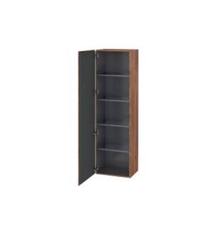 Duravit LC1181R7979 L Cube 19 5/8" Wall Mount Tall Linen Cabinet with Four Glass Shelves in Natural Walnut