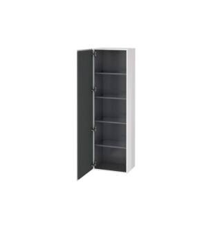 Duravit LC1181R8585 L Cube 19 5/8" Wall Mount Tall Linen Cabinet with Four Glass Shelves in White High Gloss