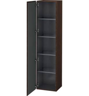 Duravit LC1180L6969 L Cube 15 3/4" Wall Mount Tall Linen Cabinet with One Door in Walnut Brushed