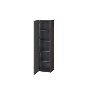 Duravit LC1180L7272 L Cube 15 3/4" Wall Mount Tall Linen Cabinet with One Door in Dark Brushed Oak