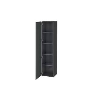 Duravit LC1180R4949 L Cube 15 3/4" Wall Mount Tall Linen Cabinet with One Door in Graphite Matte
