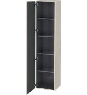 Duravit LC1180R9191 L Cube 15 3/4" Wall Mount Tall Linen Cabinet with One Door in Taupe