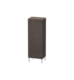 Duravit LC1179L7272 L Cube 19 5/8" Wall Mount Semi-Tall Linen Cabinet with One Door in Dark Brushed Oak