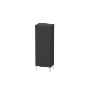 Duravit LC1179L8080 L Cube 19 5/8" Wall Mount Semi-Tall Linen Cabinet with One Door in Graphite Super Matte