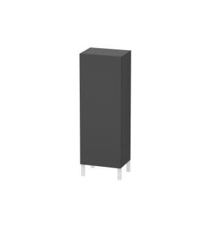 Duravit LC1179R4949 L Cube 19 5/8" Wall Mount Semi-Tall Linen Cabinet with One Door in Graphite Matte